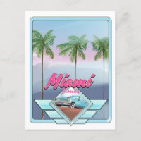 Affiche de voyage vintage Miami Floride