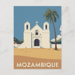 Carte Postale Affiche de voyage vintage Mozambique Art de l'égli