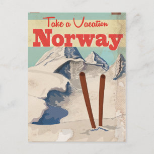Carte Postale Affiche de voyage vintage Norvège