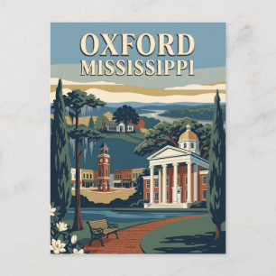 Carte Postale Affiche de voyage vintage Oxford Mississippi Squar