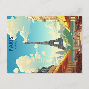 Carte Postale affiche de voyage vintage paris