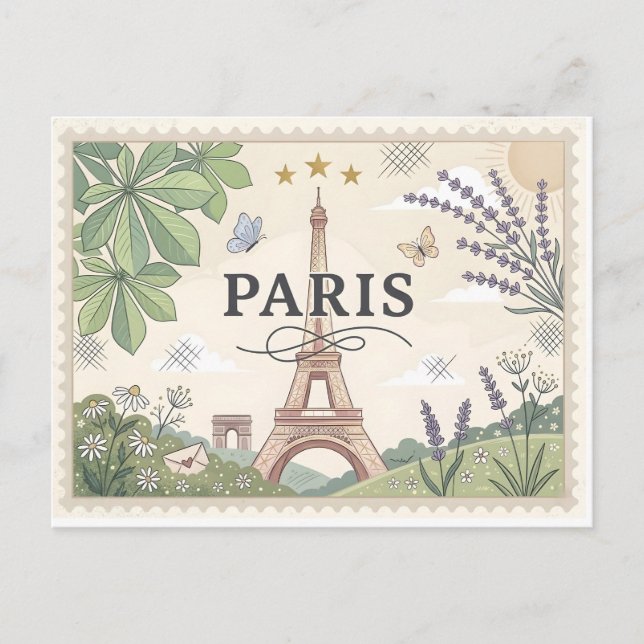 Carte Postale Affiche de voyage vintage Paris France (Devant)