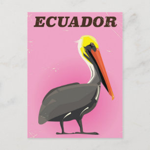 Carte Postale Affiche de voyage vintage Pélican Équateur