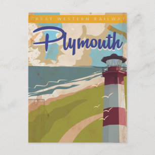 Carte Postale Affiche de voyage vintage Plymouth