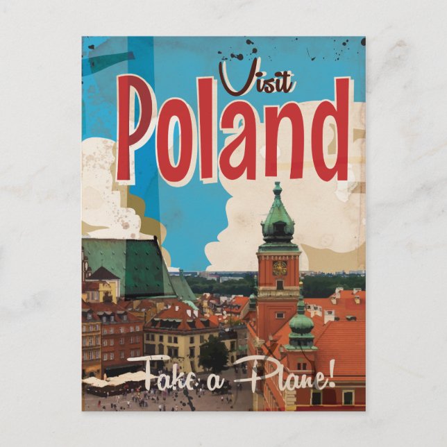 Carte Postale Affiche de voyage vintage Pologne (Devant)