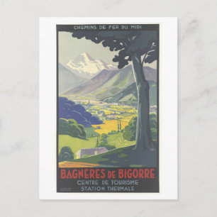 Carte Postale Affiche de voyage vintage pour Bagnères-de-Bigorre
