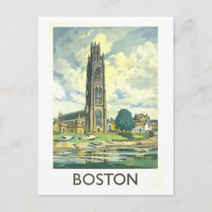 Carte Postale Affiche de voyage vintage pour Boston en Angleterr