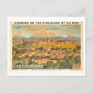 Carte Postale Affiche de voyage vintage pour Carcassonne en Fran