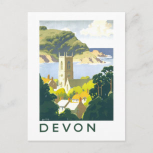 Carte Postale Affiche de voyage vintage pour Devon Angleterre
