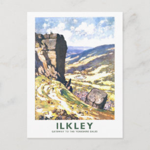 Carte Postale Affiche de voyage vintage pour Ilkley en Angleterr