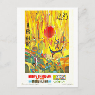 Carte Postale Affiche de voyage vintage pour les marais d'Irak