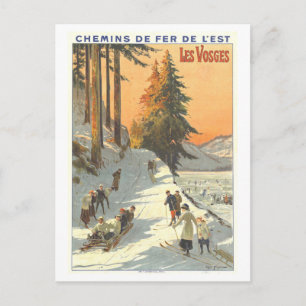 Carte Postale Affiche de voyage vintage pour les montagnes des V