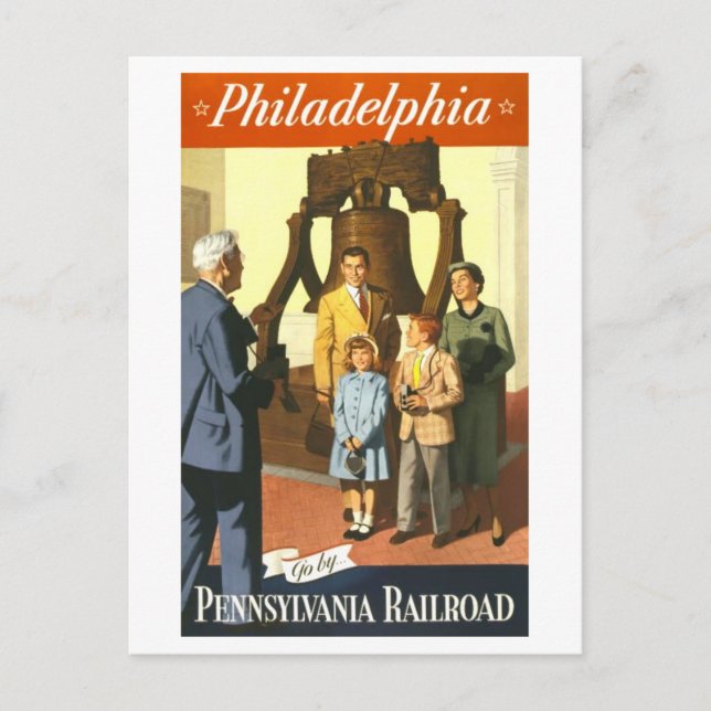 Carte Postale Affiche de voyage vintage pour Philadelphie (Devant)