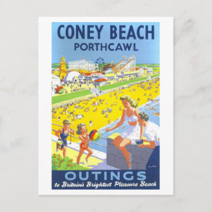 Carte Postale Affiche de voyage vintage pour Porthcawl au Pays d