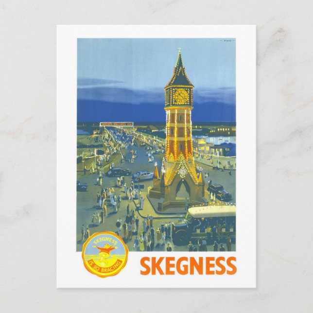 Carte Postale Affiche de voyage vintage pour Skegness (Devant)