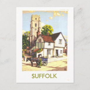 Carte Postale Affiche de voyage vintage pour Suffolk en Angleter