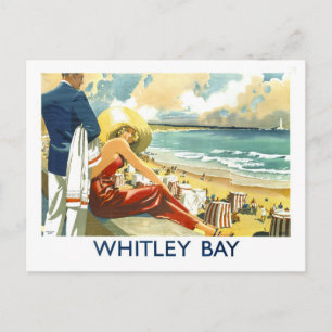 Carte Postale Affiche de voyage vintage pour Whitley Bay en Angl