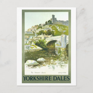Carte Postale Affiche de voyage vintage pour Yorkshire Dales