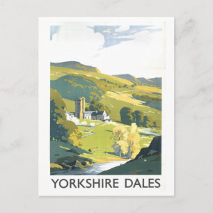 Carte Postale Affiche de voyage vintage pour Yorkshire Dales