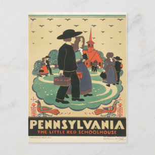 Carte Postale Affiche de voyage vintage promouvant la Pennsylvan