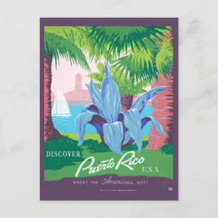 Carte Postale Affiche de voyage vintage promouvant Porto Rico 2