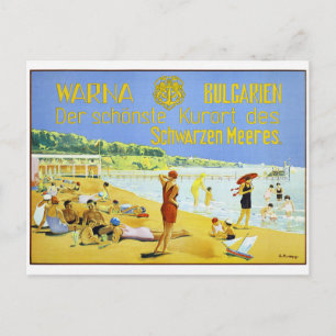 Carte Postale Affiche de voyage vintage restaurée Bulgarie Varna