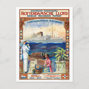 Carte Postale Affiche de voyage vintage restaurée des Pays-Bas