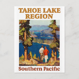 Carte Postale Affiche de voyage vintage restaurée Tahoe USA