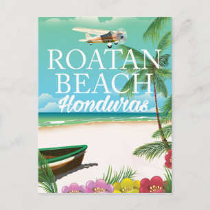 Carte Postale Affiche de voyage vintage Rotan Beach Honduras