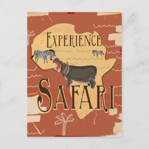Carte Postale Affiche de voyage vintage Safari africain