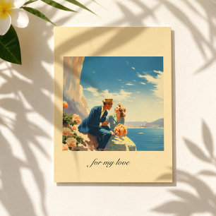 Carte Postale Affiche de voyage vintage, Saint-Valentin personna