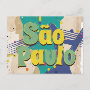 Carte Postale Affiche de voyage vintage São Paulo Brésil