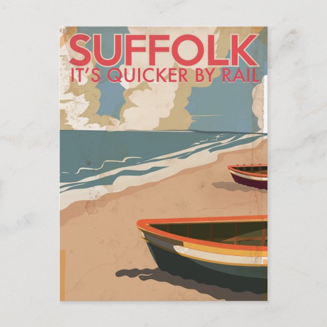 Carte Postale Affiche de voyage vintage Suffolk Angleterre (Devant)
