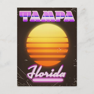 Carte Postale Affiche de voyage vintage Tampa Floride années 80