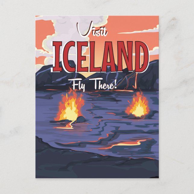 Carte Postale Affiche de voyage vintage Visit Iceland (Devant)
