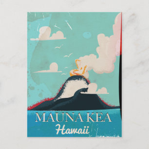 Carte Postale affiche de voyage vintage volcan mauna kea Hawaii
