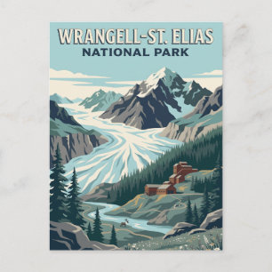 Carte Postale Affiche de voyage vintage Wrangell-St. Elias Alask