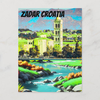 Carte Postale Affiche de voyage Zadar Croatie, Art mural Croatie
