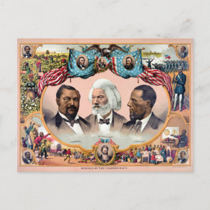 Carte Postale Affiche des Héros de la race de couleur 1881 Resta