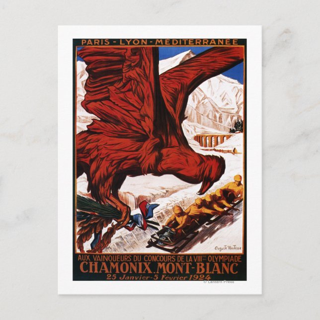 Carte Postale Affiche des Jeux olympiques d'hiver de 1924 (Devant)