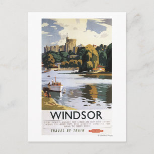 Carte Postale Affiche du château de Windsor sur les chemins de f