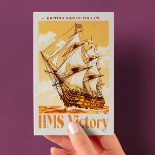 Carte Postale Affiche du HMS Victory - Navire de ligne emblémati