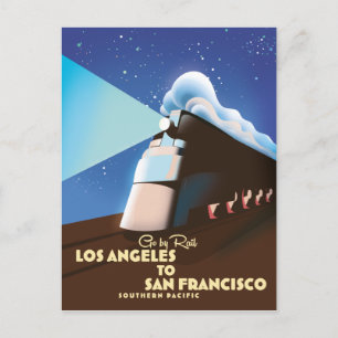 Carte Postale Affiche du train de Los Angeles à San Francisco