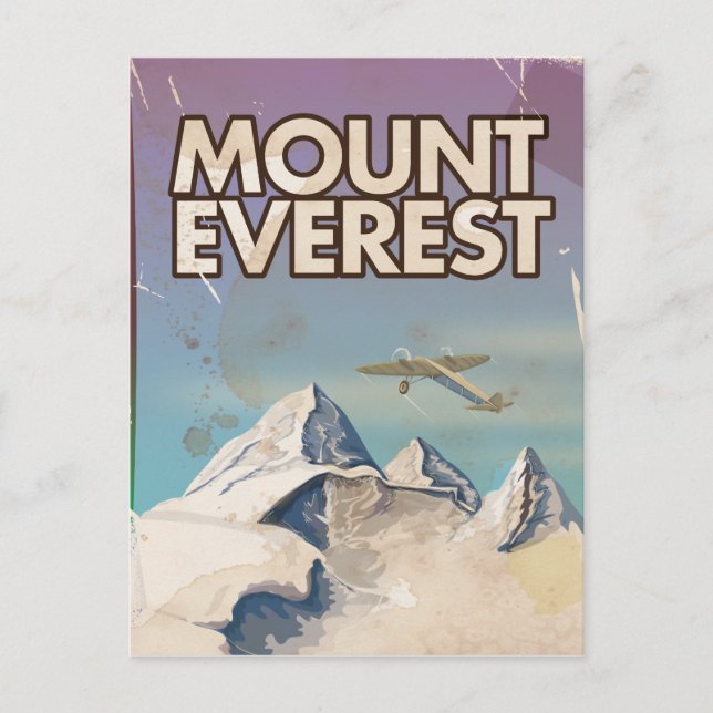 Carte Postale Affiche du Vintage voyage du Mont Everest (Devant)