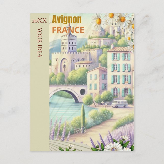 Carte Postale Affiche imprimable de voyage à Avignon - FranceTra (Devant)