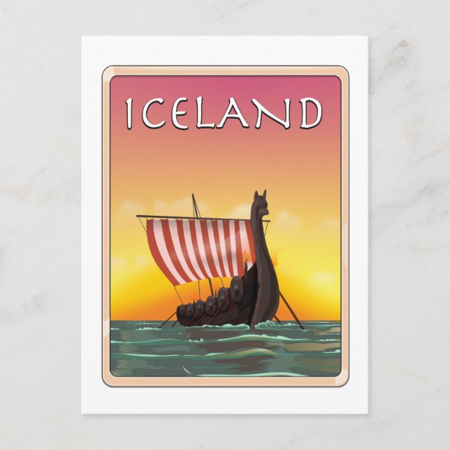 Carte Postale Affiche Islande Viking Travel (Devant)