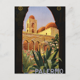 Carte Postale Affiche italienne de voyage de Palerme Sicile