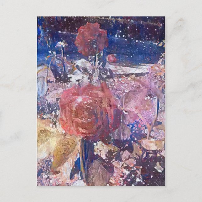 Carte Postale Affiche jardin de roses de minuit (Devant)
