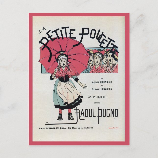 Carte Postale Affiche musicale vintage pour enfants (Devant)
