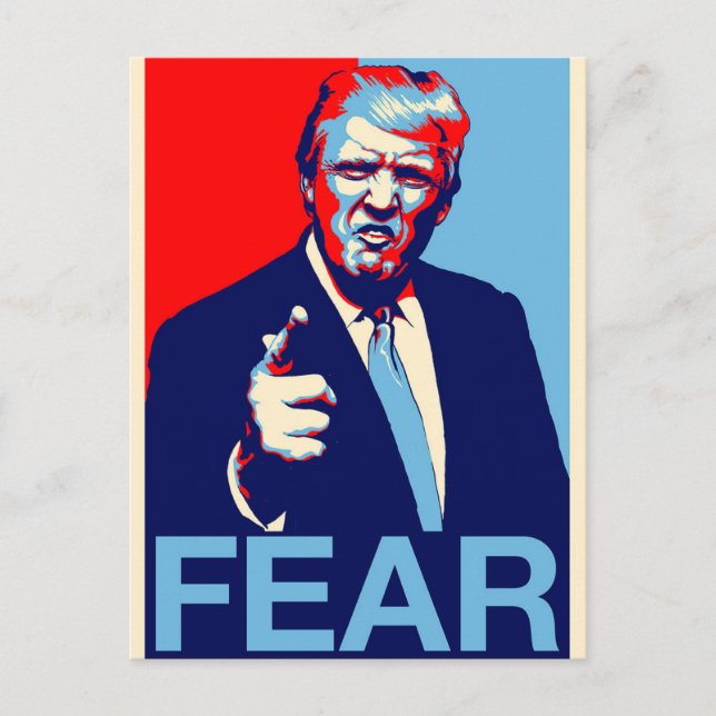 Carte Postale Affiche parodique de Donald Trump "Fear" 2017 (Devant)